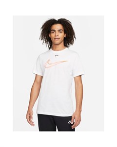 Белая футболка с графическим логотипом галочкой в 3D Nike