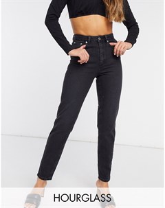 Черные выбеленные джинсы узкого кроя в винтажном стиле с завышенной талией и моделирующим эффектом Asos design