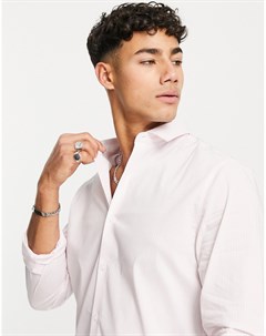 Розовая приталенная рубашка в полоску Asos design