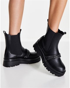 Черные ботинки на толстой подошве с цепочками Simmi London Simmi shoes