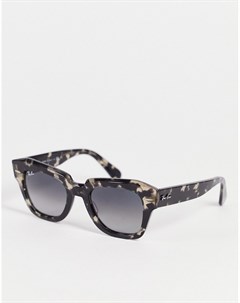 Черно серые квадратные солнцезащитные очки в черепаховой оправе State Street Ray-ban®