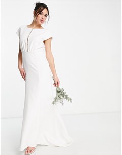 Белое свадебное платье макси с завышенной талией и вырезом спереди Y.a.s