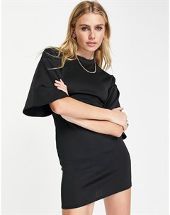 Черное платье футболка приталенного кроя Asos design