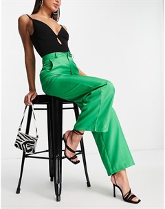 Строгие брюки зеленого цвета с широкими штанинами от комплекта Missy Empire Missyempire