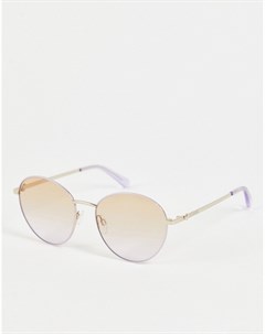 Большие солнцезащитные круглые очки сиреневого цвета MOL038 S Love moschino