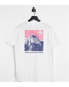 Белая футболка с принтом горы эксклюзивно для ASOS The north face