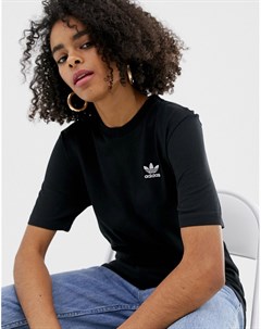 Черная футболка с небольшим логотипом Essential Adidas originals