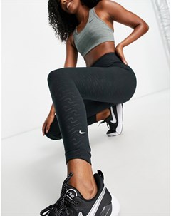 Леггинсы черного цвета длиной 7 8 со сплошным принтом Icon Clash Dri FIT One Luxe Nike training