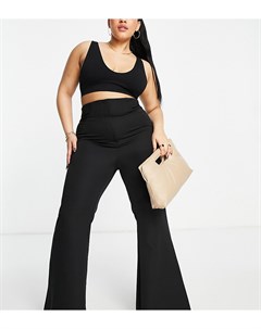 Соблазнительные расклешенные брюки черного цвета от комплекта Curve Asos luxe