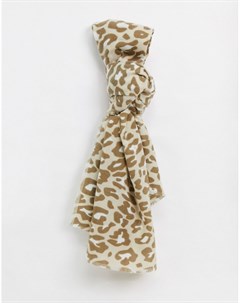 Длинный шарф с леопардовым принтом Asos design