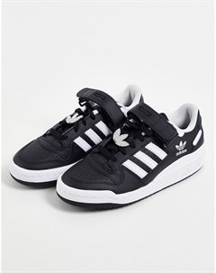 Низкие кроссовки черного белого цвета Forum Adidas originals