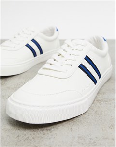 Белые кроссовки с полосками по бокам Asos design
