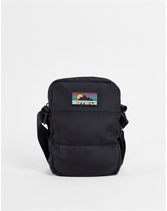 Черная сумка через плечо с набивкой и нашивкой Asos design