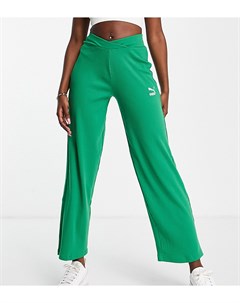 Широкие брюки зеленого цвета в рубчик с завышенной талией эксклюзивно для ASOS Puma