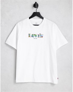 Белая свободная футболка с принтом логотипа Levi's®