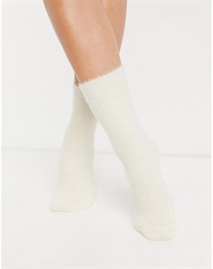 Белые пушистые носки до щиколотки для дома Asos design