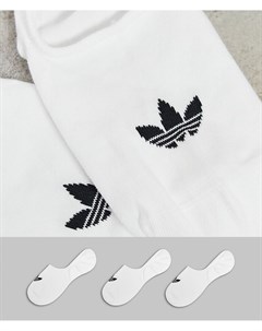 Набор из 3 пар белых невидимых носков с логотипом трилистником Adicolor Adidas originals