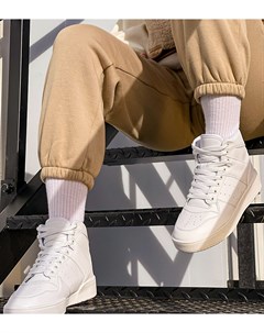 Белые высокие кроссовки на толстой плоской платформе для широкой стопы Wide Fit Truffle collection