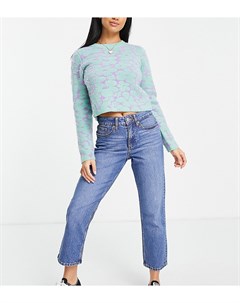 Выбеленные узкие джинсы синего цвета с завышенной талией в винтажном стиле Petite Miss selfridge