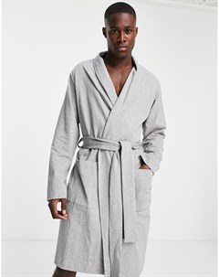 Трикотажный халат серого меланжевого цвета Asos design