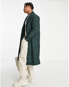 Темно зеленое стеганое пальто Bando