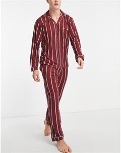 Бордовый пижамный комплект с рубашкой на пуговицах Chelsea peers