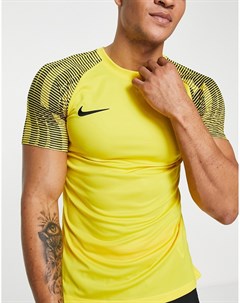 Желтая футболка с контрастными рукавами Academy Dri FIT Nike football
