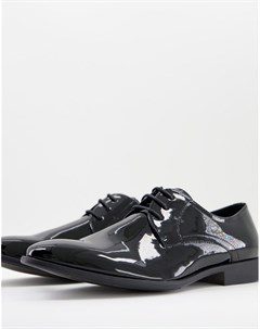 Черные лакированные туфли на шнуровке Moss London Moss bros