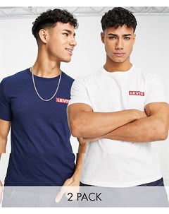 Набор из 2 футболок темно синего белого цвета с логотипом Levi's®
