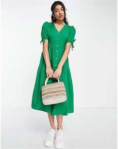 Зеленое платье миди на пуговицах Influence