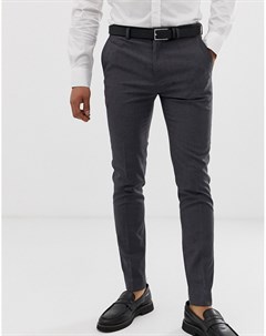 Серые супероблегающие строгие брюки Burton menswear