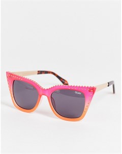 Солнцезащитные очки приглушенно розового и оранжевого цвета в оправе кошачий глаз Quay Quay eyewear australia