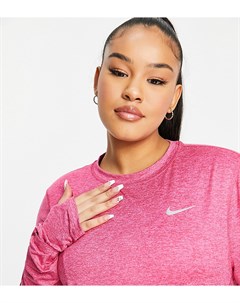 Розовая футболка с круглым вырезом Plus Element Dri FIT Nike running