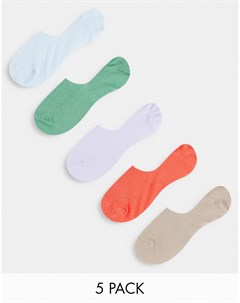 Набор из 5 пар невидимых носков землистых оттенков Asos design