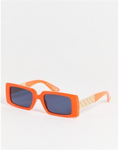 Солнцезащитные очки в оранжевой прямоугольной оправе River island