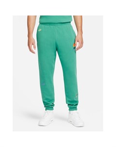 Зеленые джоггеры в стиле casual с манжетами и логотипами разных цветов Essential Fleece Nike