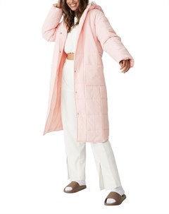 Утепленное пальто макси кремового цвета Cotton:on