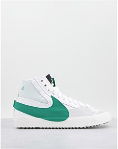 Белые и зеленые кроссовки Blazer Mid 77 Jumbo Nike