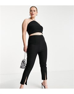 Черные брюки с разрезами спереди от комплекта Vesper plus
