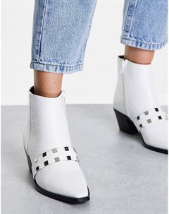 Белые ботинки до щиколотки в стиле вестерн с заклепками Ambara Aldo