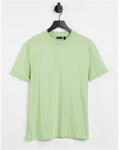 Светло зеленая футболка с отворотами на рукавах Asos design
