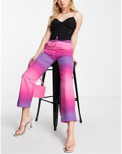 Розовые нейлоновые брюки с эффектом омбре из переработанных материалов от комплекта Monki