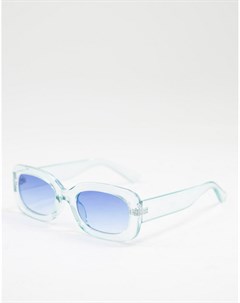 Голубые солнцезащитные очки в прямоугольной оправе в стиле унисекс Jeepers peepers