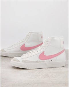 Кроссовки в белом и розовом цвете Blazer Mid 77 Nike