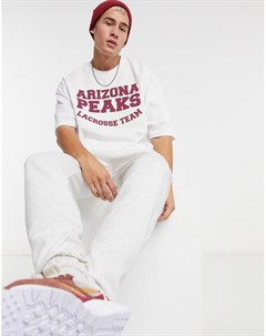 Белая oversized футболка с текстовым принтом в университетском стиле Asos design