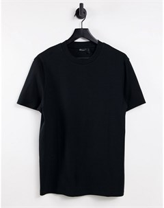 Черная футболка в рубчик Asos design