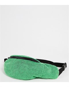 Зеленая махровая сумка кошелек на пояс Curve Asos design