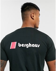 Черная футболка с логотипом на груди и спине Heritage Berghaus