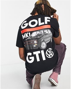 Черная футболка в стиле oversized с принтом Golf GTI Asos design