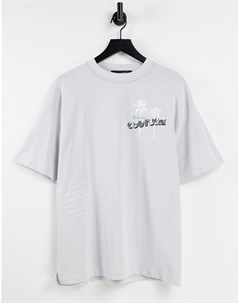 Серая oversized футболка с принтом открытки The couture club